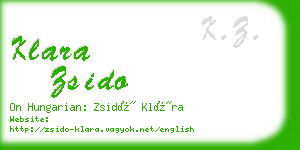 klara zsido business card